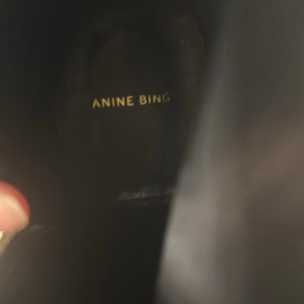 ANINE BING ICONIC LEATHER‎ Gold Ankle Boots